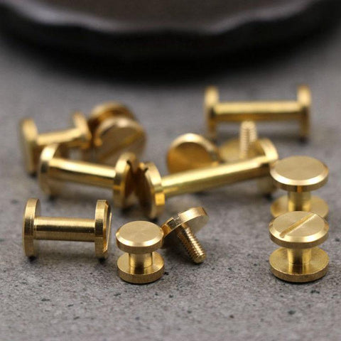 Solid Brass Binding Chicago Screws Nail Stud Rivets-TI00562-Veeddydropshipping
