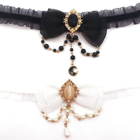 Women Bow Tie Necklace Korean-WF01210-Veeddydropshipping