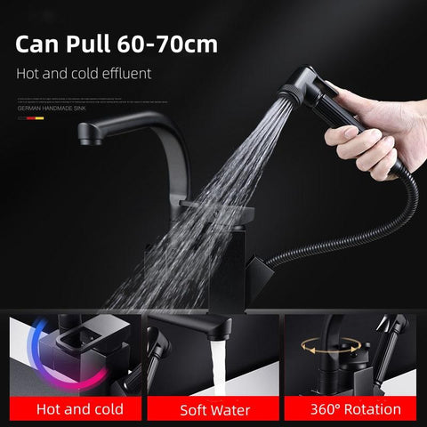 360° Rotating Pull Out Kitchen Faucet-TI00639-Veeddydropshipping