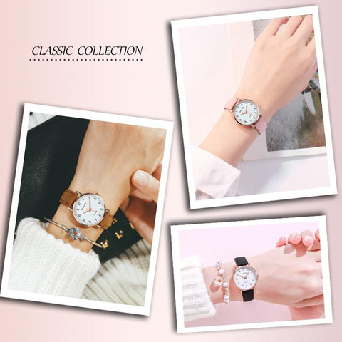 Fashion Casual Leather Watches Simple Ladies Quartz Clock-JW00887-Veeddydropshipping