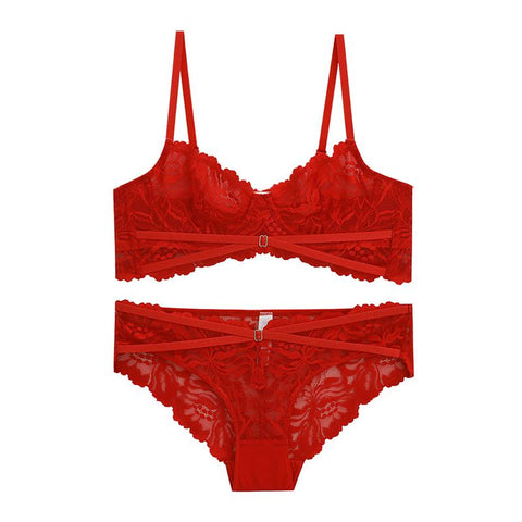 Women Ultra-thin Bra Set  Lace Sexy Underwear-WF00792-Veeddydropshipping