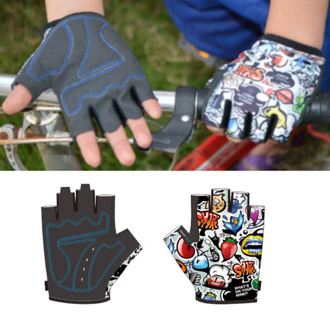 New Mountain Bike Riding Outdoor Sports Fitness Short Finger Children Half Gloves  -OS01077-Veeddydropshipping