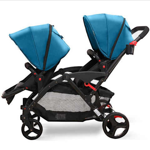 Twin Baby Stroller Folding Carriage,twins stroller baby car Lying and Seating-TB00379-Veeddydropshipping