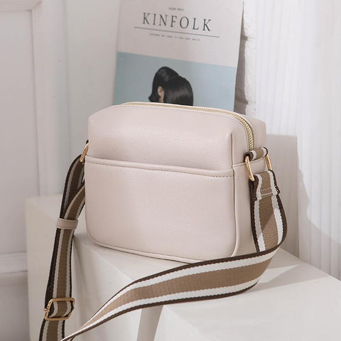Bags Wide Fabric Strap Crossbody Bag Ladies Fashion Handbags Zipper-BS00106-Veeddydropshipping