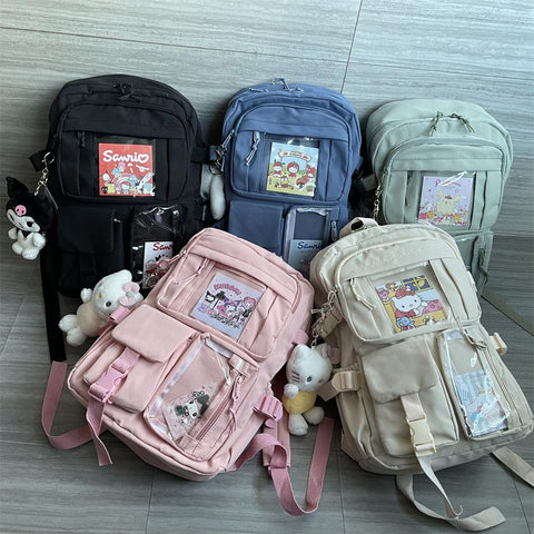Lovely Sanrio Backpack Large Capacity Kuromi Hello Kitty Melody-TB00067-Veeddydropshipping