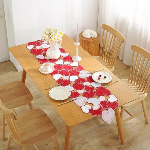 Table Cloth Heart Table Runner Reusable Supplies-HA00516-Veeddydropshipping