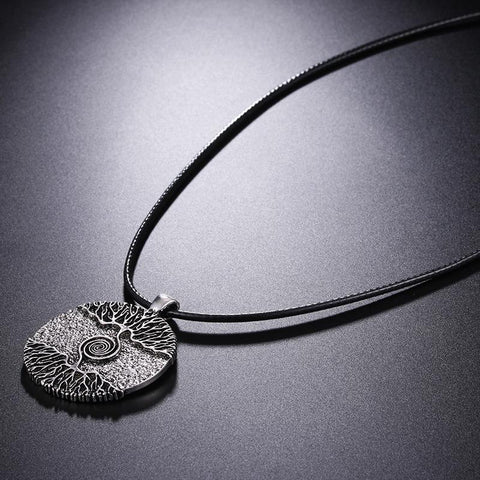 Vikings Amulet Tree of Life Round Big Pendant Necklace-JW01290-Veeddydropshipping