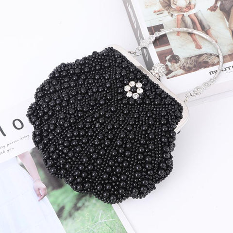 Fashion Two Sided Beaded Ladies Evening Bags Elegant Rhinestone-BS00232-Veeddydropshipping