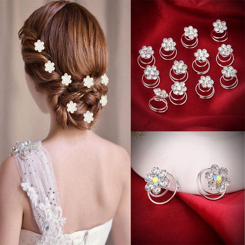 Crystal Pearl Flower Hair Clip Floral Style Barrette Hair Jewelry -JW00506-Veeddydropshipping