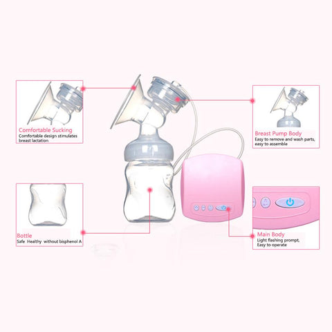 Electric Automatic Breast Pump With Milk Bottle Infant USB BPA free-TB00653-Veeddydropshipping