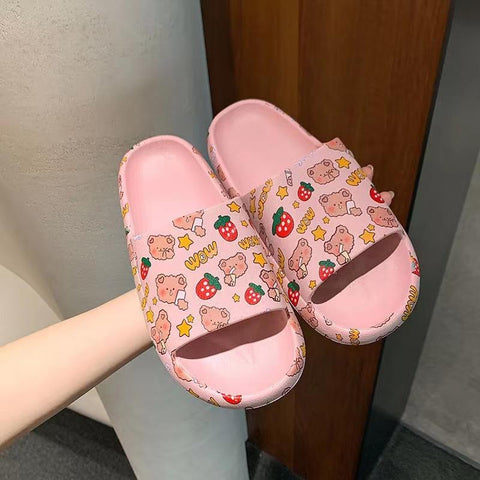 Slides Soft Non-Slip Cute Cartoon Home Shoes Bathroom-BS01072-Veeddydropshipping