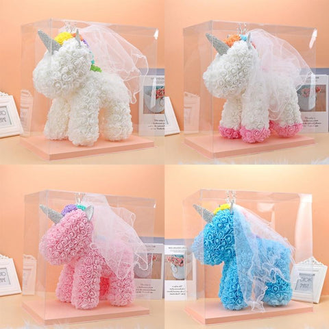 Eternal Unicorn Artificial Flower Wings Crown-HA00768-Veeddydropshipping