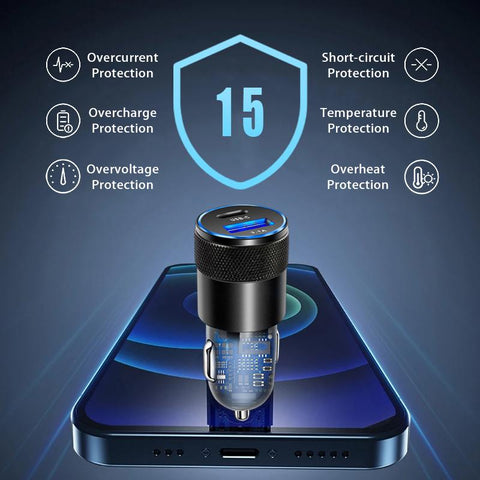 30W QC PD 4.0 3.0 Quick Charge Car Phone Charger For iPhone-PA01196-Veeddydropshipping