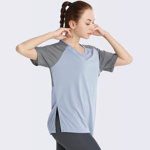 Breathable Yoga Shirts Quick-Dry Short Sleeved Mesh Running T-shirt Exercise -OS00893-Veeddydropshipping