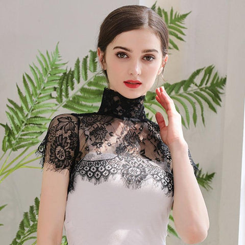 Women Fake Collar Half Shirt Blouse-WF01183-Veeddydropshipping
