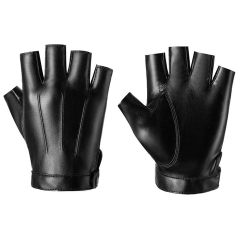 Breathable PU Leather Gloves Winter Fingerless Mittens Half Finger Gloves-OS01007-Veeddydropshipping