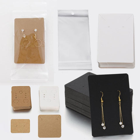 Cards aBags Necklace Earring Display Cards Self-Seal Bags Kraft Paper-JW01725-Veeddydropshipping