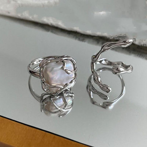 Fashion Silver Color Minimalist Twined Finger Rings Creative -JW01386-Veeddydropshipping