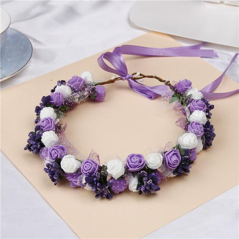 Artificial Rose Wedding Flower Bridesmaid Head Hand Ring-HA00758-Veeddydropshipping