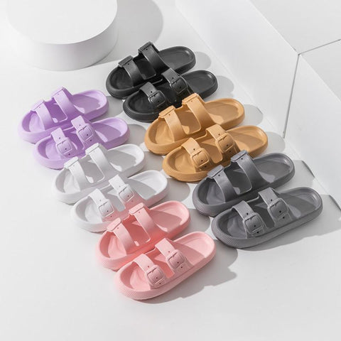 Buckle Fashion Slippers Indoor Slides Bathroom Shoes-BS01253-Veeddydropshipping