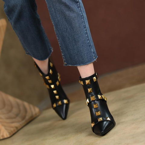 short boots autumn winter fashion pointed toe women-BS00920-Veeddydropshipping