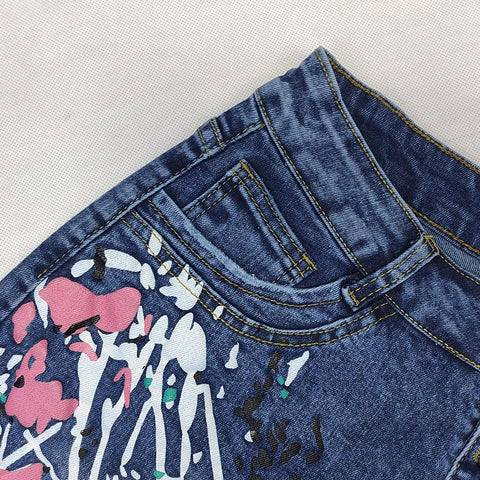 Women jeans high-waisted denim shorts-WF00476-Veeddydropshipping