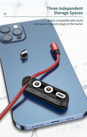 Cable Organizer &amp; Magnetic Plug Box Silicone USB Cable Winder Flexible Cable-PA00923-Veeddydropshipping