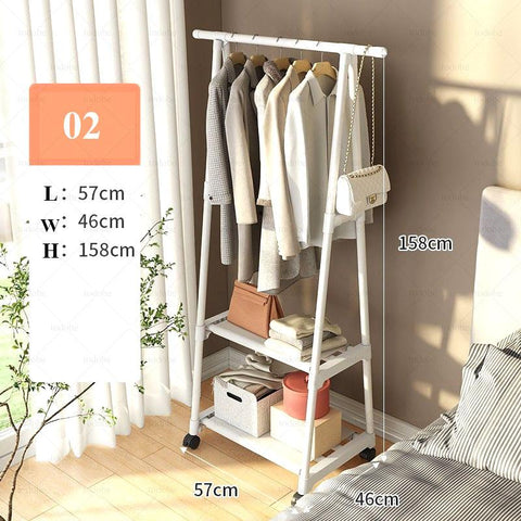 Floor Clothes Rack Standing Hangers Wooden Hanger-HA01563-Veeddydropshipping