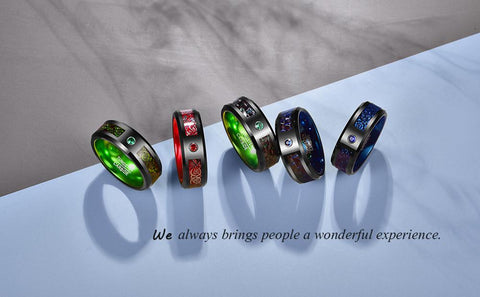 Stainless Steel Ring Zircon Inlay Red Carbon Fibre Ring  -JW00253-Veeddydropshipping
