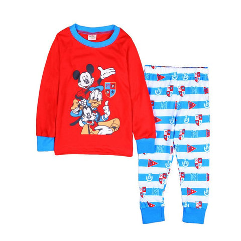 Disney Mickey Mouse Pajamas Sets Long Sleeves Boy Girls Cartoon Print-TB01063-Veeddydropshipping