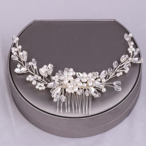 Wedding Hair Comb Pearl Hair Pins and Clips for Women  -JW00473-Veeddydropshipping