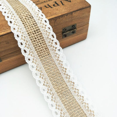 Jute Burlap Lace Rolls wedding table decoration-HA00595-Veeddydropshipping