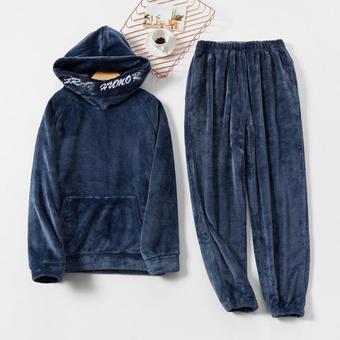 Lounge Wear PJS Autumn Winter New Flannel Pajamas Men Sleepwear-MF01571-Veeddydropshipping