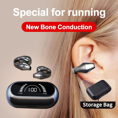 NEW Bone Conduction Earphone Bluetooth 5.2 Ear Clip on Ear Earring-Veeddydropshipping