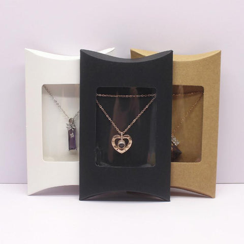 Window Pillow box DIY White Paper pillow for card Jewelry Display -JW01686-Veeddydropshipping