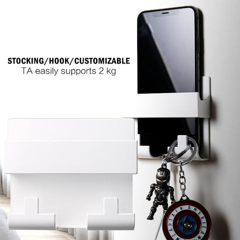 Paste Style Mobile Phone Charging Holder Bracket For IPhone Keyring Wall Mount-PA00533-Veeddydropshipping