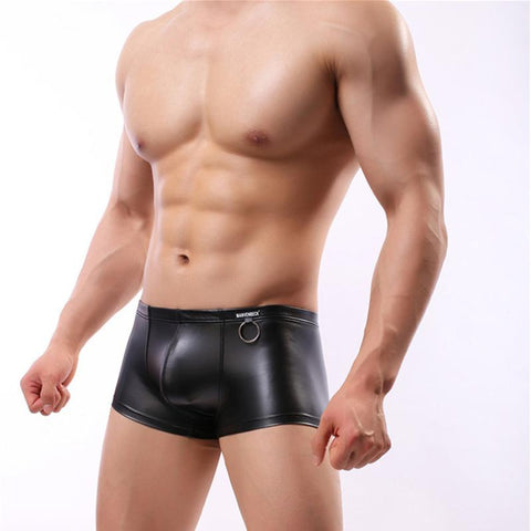 Underpants Sexy Mens Faux leather PU Underwear Penis Pouch-MF01427-Veeddydropshipping