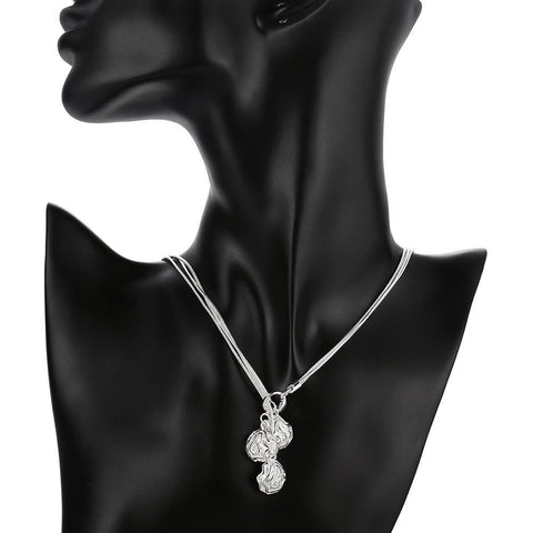 Rose flower 925 Sterling Silver rings Bracelets necklacesearrings Jewelry set  -JW00234-Veeddydropshipping