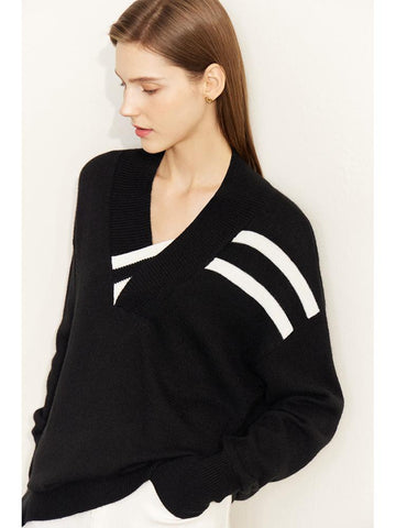 Spring Sweater for Women Vneck Full Sleeve-Veeddydropshipping