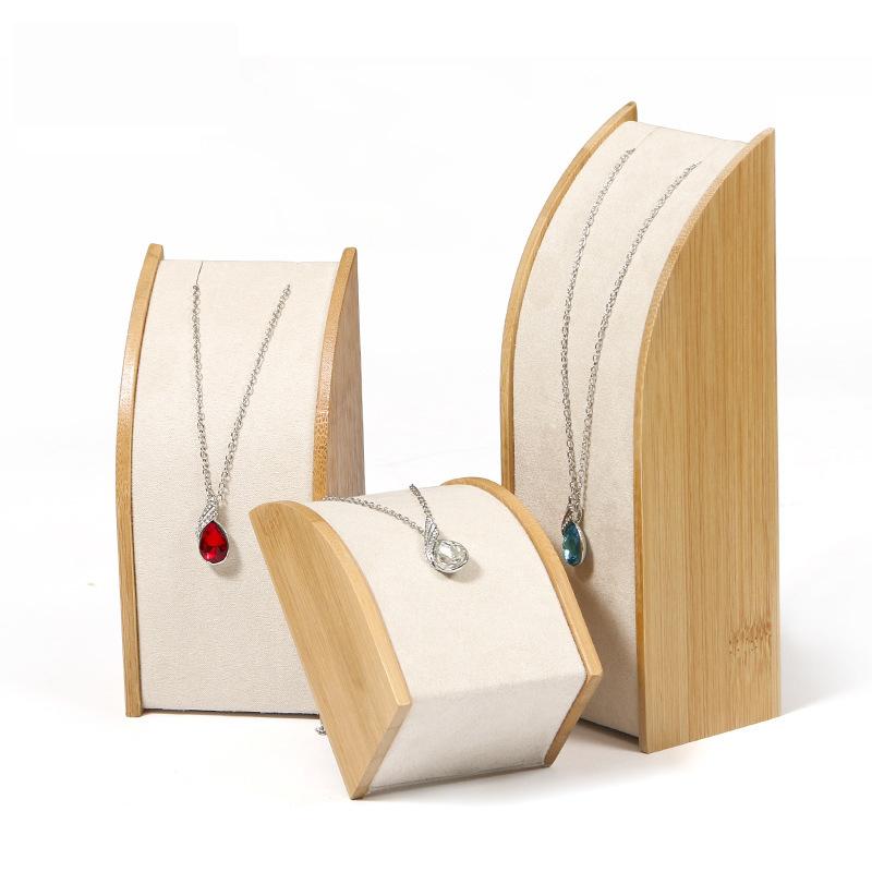 Shape Bamboo Pendant Display Jewelry Packaging Stand Packaging-JW01700-Veeddydropshipping