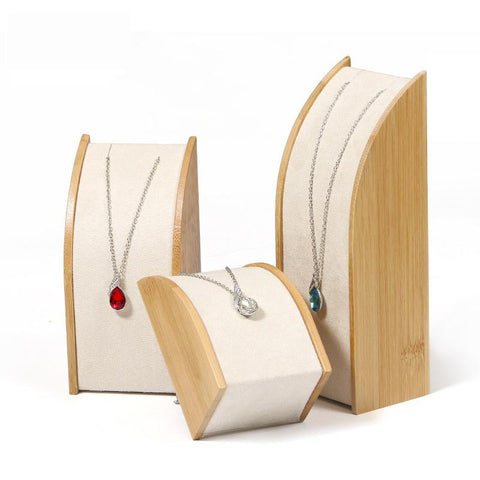 Shape Bamboo Pendant Display Jewelry Packaging Stand Packaging-JW01700-Veeddydropshipping