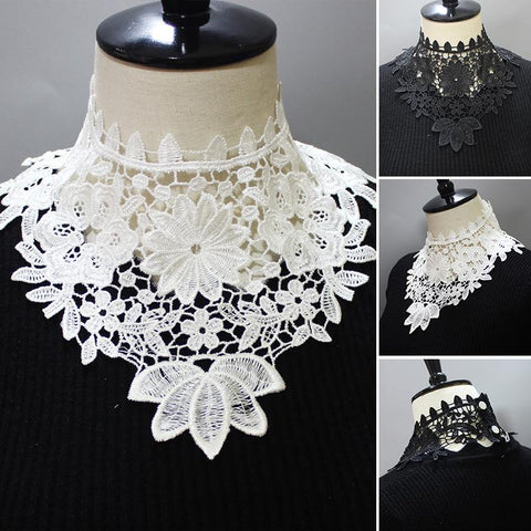 Lace Hollow Shirt Fake Collar Ladies-WF01226-Veeddydropshipping