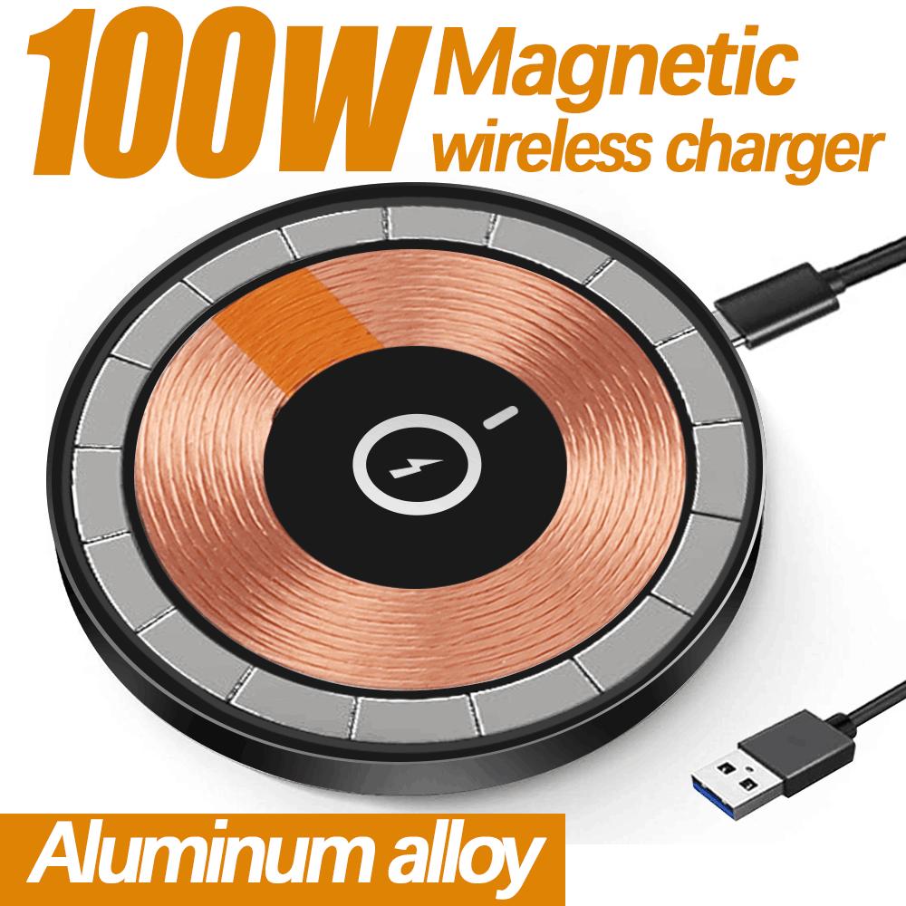 New 100W Original Magnetic Wireless Charging For iPhone 14 13 11 12 Pro Max-PA01062-Veeddydropshipping