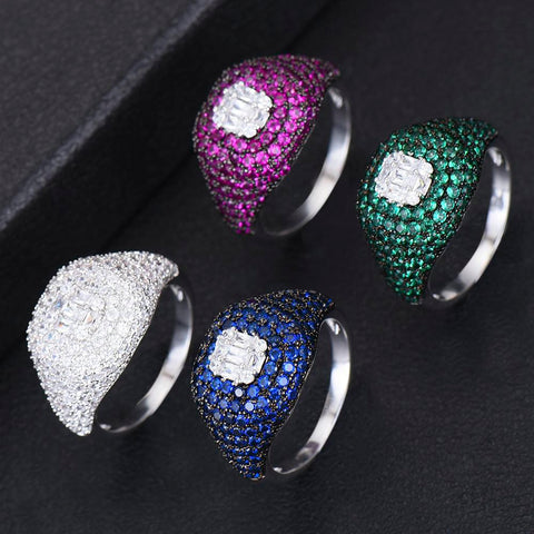 Trendy Stackable Heart Cubic Zircon Chic Ring -JW00432-Veeddydropshipping
