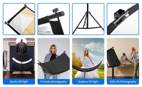 U-type Reflector W/ Tripod Collapsible Photography Light reflective screen -CE00453-Veeddydropshipping