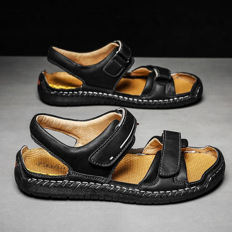 Comfortable Slip-on Outdoor Beach Genuine Leather Flip-BS01443-Veeddydropshipping