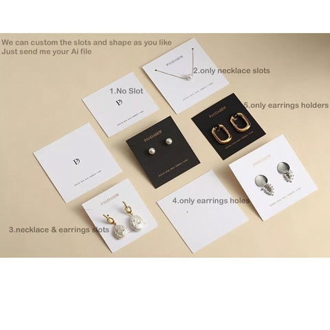 Custom Logo Necklace Paper Card 100 Earring Jewelry Packaging Display -JW01721-Veeddydropshipping