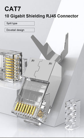 CAT6/7 CAT5 Pass Through RJ45 Modular Plug Network Connectors-CE00009-Veeddydropshipping