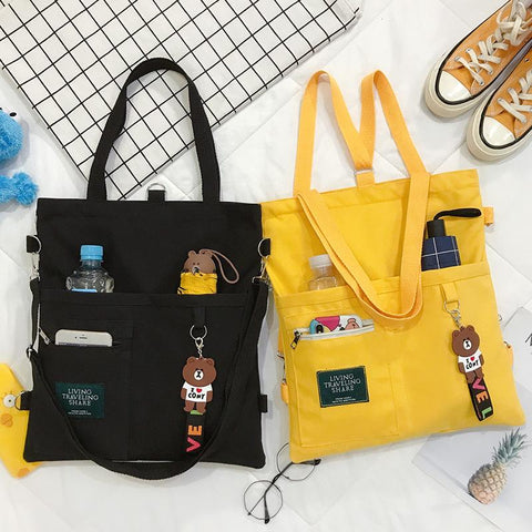 Capacity Simple Cute Student Shopper School Backpacks For Women-BS00071-Veeddydropshipping
