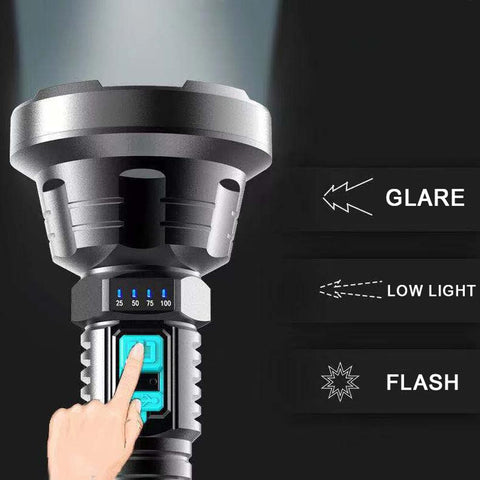 Big Strong Light LED Flashlight USB Rechargeable Tactical Hunting-TI00784-Veeddydropshipping